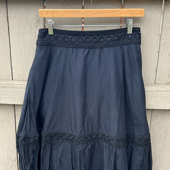 J. Crew Point Sur Tiered Boho Style Midi Skirt Sz 6 Bohemian Feminine Midi - Picture 2 of 5